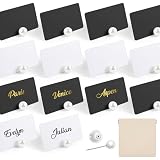 Lainballow 60 Pcs Decorative Pearl Place Card Holders, Elegant Pearl Card Stands and...