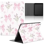 Case for Samsung Galaxy Tab A8 (2021) X200/X205 10.5'', Tablet Cover Pick Flower Bow Cartoon Aesthetic Cute Pattern Protective Folio Leather Stand Shell Cover Slim Fit Lightweight Multi-Angle