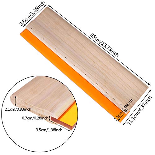 3 Pieces 3 Sizes Screen Printing Squeegee, 75 Durometer Wooden Ink Scraper for Screen Printing, 13.8, 9.4 and 5.9 inch - Thumbnail 5