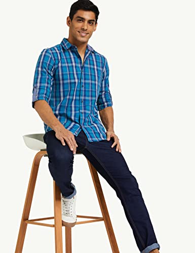 Image of Amazon Brand - Symbol Men's Cotton Checkered Regular Fit Casual Shirt