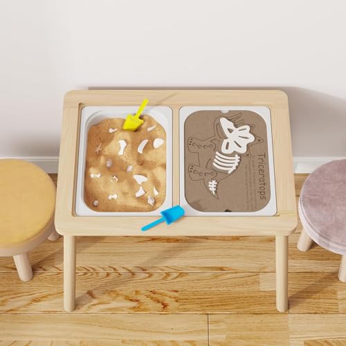 sensory table kids activity table wooden play table with bins montessori table chalk board and whiteboard