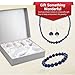 SHOP LC DELIVERING JOY Costume Jewelry Sets for Women Lapis Lazuli Choker Beaded Necklace Bead Bracelet Earrings Sets 925 Sterling Silver Fashion Jewelry for Women Size 18