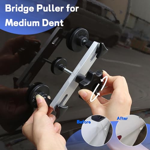 Image of PDR Paintless Dent Repair Kit, Car Dent Removal Tools with 100W Glue Gun, Puller, Tabs, Rubber Hammer, Mini Suction Cups - Professional Auto Body Dent Repair Tools for Car Small Dents & Hail Dent