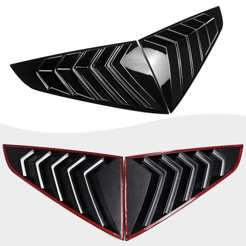 Image of Jogon Rear Window Louvers Trim for Ford Mustang S650 GT Coupe Dark Horse Ecoboost 2024-Present, C Pillar Window Blinds (Style A)