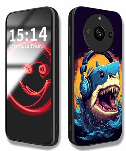 HAOYE Funda para Realme 11 Pro/Realme 11 Pro+, lPatrón de Impresión HD Resistente a Arañazos Case, Carcasa Protectora de Parachoques de TPU Silicona (Tiburón)