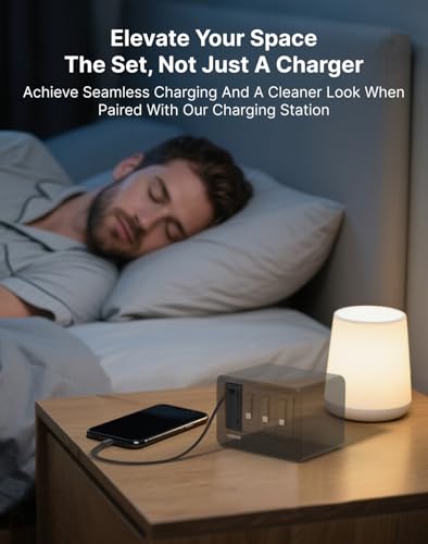 Image of Gitryin 65W USB C Wall Charger with Built-in Retractable Cable, 2-in-1 Foldable Fast Charger Block, Travel Essentials Compatible for Laptop, MacBook Pro /Air, iPhone 17 /16, iPad, Galaxy, Pixel, Black