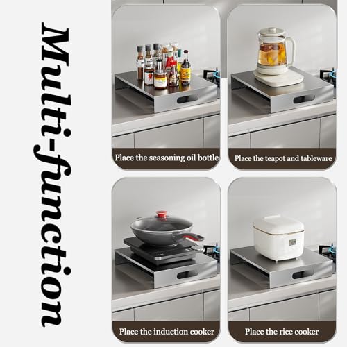 Placa de cubierta for encimera, cubierta de acero inoxidable for estufa de gas, con asa, placa de cubierta for encimera, soporte for estufa eléctrica, protección for estufa, for encimera, estufa eléct - imagen 4
