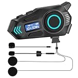 Yosoo Health Gear Motorbike Helmet Bluetooth Headset, Wireless Motorcycle Helmet Speakers 6.0 with HD Display, Noise Cancelling, Stereo Sound, IP65 Waterproof, Handsfree for Music Call Control