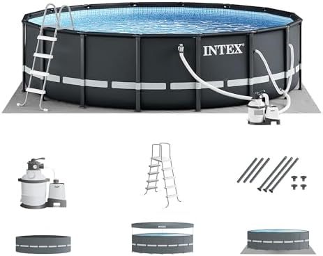 Above Ground Pool with Filter and Heater: Which One Will Surprise You? 5 INTEX 26325EH Ultra XTR Deluxe Above Ground Swimming Pool Set: 16ft x 48in – Includes 1500 GPH Cartridge Sand Filter Pump – SuperTough Puncture Resistant – Rust Resistant – Easy to Assemble