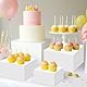 Buffet-Halterungen, 8-teiliges Set große weiße Acryl-Lebensmittelhalterungen, Dessert-Tisch-Displayset für Buffet-Tische, Acryl-Displaysständer für Catering, Desserts, Schmuck, Figurenausstellung