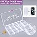 Opret 15 Grids Bead Organizer(4 Pack), Earring Organizer Box, SMALL Plastic Clear Organizing Containers with Adjustable Dividers for Crafts Jewelry Screws Small Items, Size 6.9×3.9×0.9in