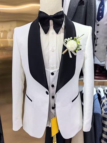 3 Piece Jacquard Tuxedo Set Men's Formal Suit Shawl Lapel Jacket Vest and Pants for Wedding Party Prom2