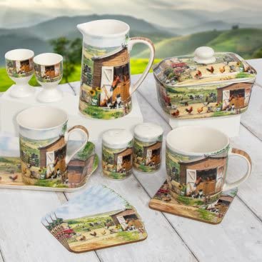 The Leonardo Collection LP94752 - Taza de cerámica para desayuno, diseño de granja, 1 pieza, multicolor
