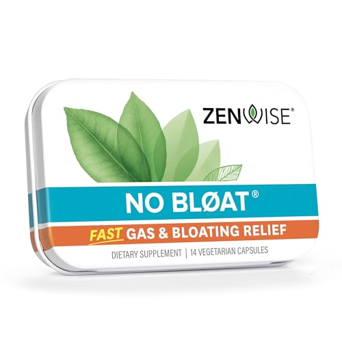 Zenwise Health No Bloat Probiotics for Women and Men Digestive Health with Ginger, Dandelion, and Lactase, Digestive Enzymes for Gas and Bloating Relief - Vegan Water Retention Pills - 14 CT