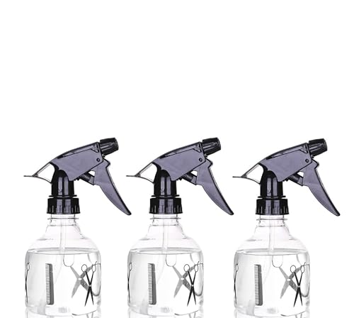 Lot de 3 flacons pulvérisateurs coiffeurs 250 ml – Lot de 3 pulvérisateurs à main pour cheveux, vaporisateur pour plantes, flacon à pompe réutilisable, vaporisateur d'eau pour plantes