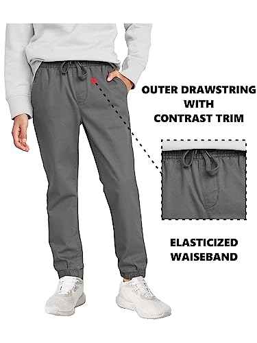Boy's Slim Fitting Cotton Stretch Classic Twill Joggers4