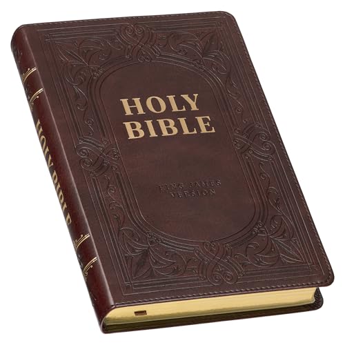 KJV Holy Bible, Standard Size Faux Leather Red Letter Edition Thumb Index & Ribbon Marker, King James Version, Dark Brown (KJV Deluxe Gift Editions)