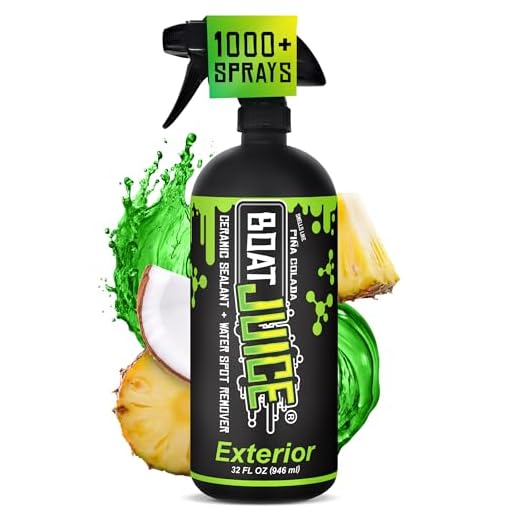 Boat Juice - Exterior Cleaner - Ceramic SiO2 Sealant - Water Spot Remover - Gloss Enhancer - Pina Colada Scent - 32oz Sprayer Bottle