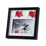 Tamaño exterior: 20x21 cm. Hofmann  Marco de fotos madera con corazón  10 X 15 cm
