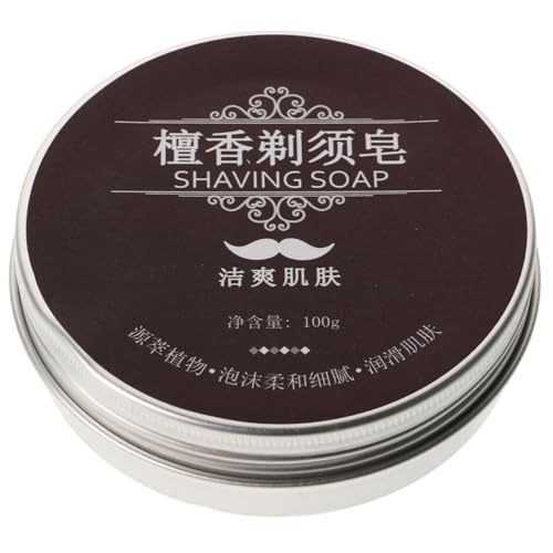 GALPADA Jabón de Afeitar para Hombre con Base Hidratante Espuma Rica y Suave para Afeitado Cuidado Multifuncional de Barba y Cabello Aroma Duradero de Sándalo Recarga de Jabón Facial