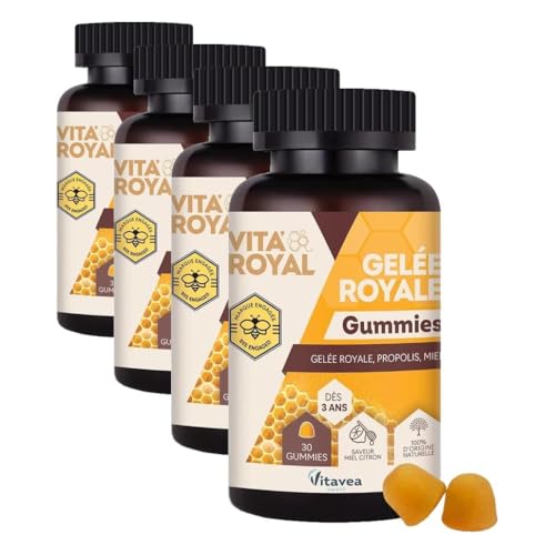 Gummies Gelée Royale Vitavea - Tonus et Vitalité au Miel Citron - Cure de 15 Jours (Lot de 4)