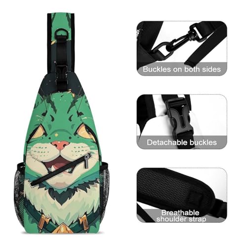 Black And-White Stripes Sling Bag for Men Women - Adjustable Crossbody Chest Backpack, 15" Travel Hiking Fanny Pack3