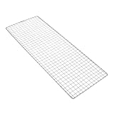 osiuujkw Malla de Acero Inoxidable para Parrilla de Barbacoa, fácil Limpiar, Rectangular, para Asar Carne y Patatas. Mallas Alambre Acero Inoxidable. Esterilla para Barbacoa, Plata, 19x50cm