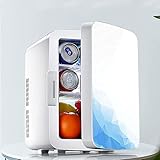 Mini refrigerador, refrigerador compacto de 10 litros, refrigerador termoeléctrico portátil y calentador de maquillaje, refrigerador para el cuidado de la piel, refrigerador pequeño para el cuidado de