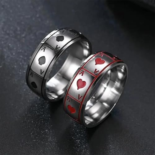Bagues ring jewellery femmes hommes punk style as de pique taille treize