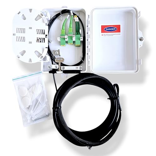 Câble fibre optique monomode OS2 LC/APC 4 fibres étanche noir 50 m
