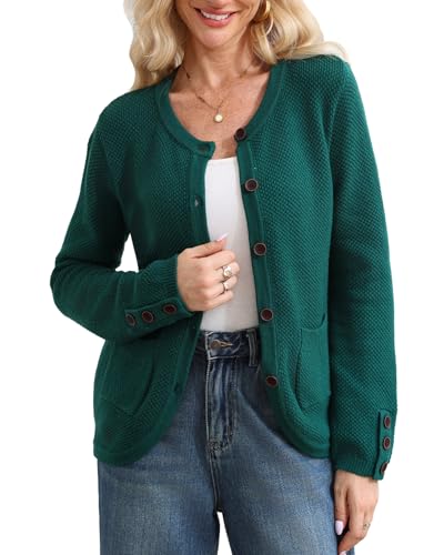 Women's Chunky Cardigan Sweaters Long Sleeve Knit Button Down Trendy Coat Jacket Casual Lightweight Crewneck Knitwear4