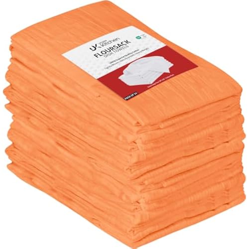 Utopia Kitchen Orange Flour Sack Towels [12 Pack - 28 x 28 in] 100% Cotton