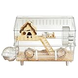 Großer Hamsterkäfig, 2-lagiges, transparentes Acryl-Haustiergehege, Kleintierkäfig – für den Innenbereich, Zuhause, Beobachtung, Haustierladen, Spielhof, Outdoor