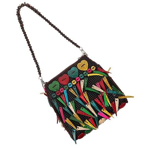 Sac à bandoulière pompons élégant sac rétro bohème de créateur pour femme