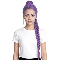 Kpops Demon Hunters Costume rumi Wigs Cosplay Anime Mira Zoey Costume Wigs for Women, Purple Braid Wig Halloween Cosplay Props