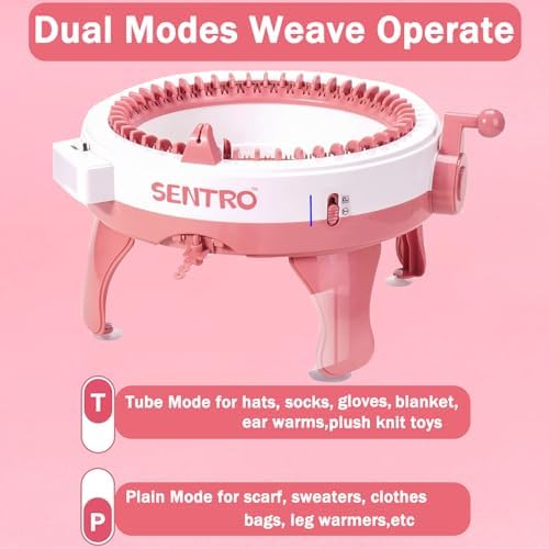 SENTRO Knitting Machine,48 Needles Knitting Machine with Row Counter,Smart Automatic Knitting Loom Machine for Adults and Beginner,Circular Knitting Crochet Machine Kit for Hat,Scarf,Glove,Sweater - 3