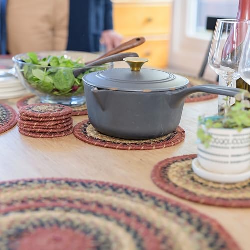 Highland Jute Braided Trivet Set (6) 8" Round