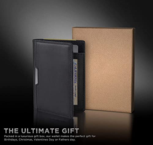 Contacts Men's Slim RFID Blocking Leather Wallet Black - Image 8