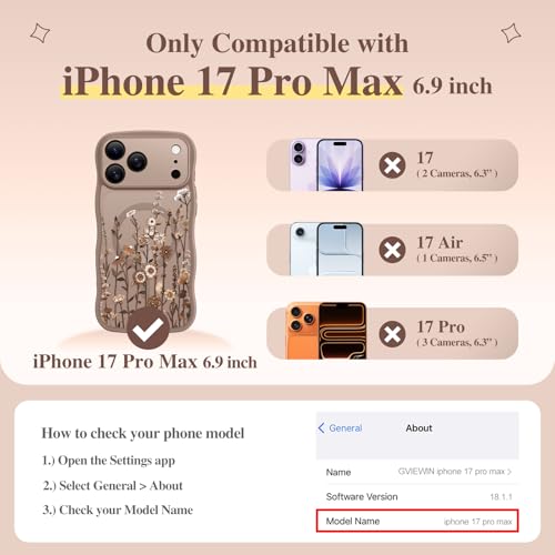 Image of GVIEWIN for iPhone 17 Pro Max Case Compatible with MagSafe Curly Wave Edge