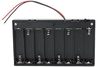 KEESIN AA 12V Battery Holder Case Plastic Battery Storage Box with ON/OFF Switch and Fastening Cable Ties (8 Solts*2 PCS)