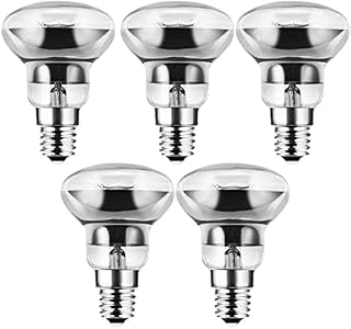 A-Z® 5 X R39 E14 30W Lava Lamp Bulbs 240V, Small Edison Screw SES Reflector Spot Lava Lamp Bulbs Dimmable, SES Warm White 2600K Energy Saving R39 Spotlight Halogen Bulbs