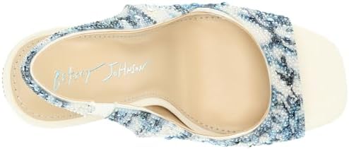 Betsey Johnson Women's Mina Heeled Sandal, Blue Floral, 8.5 Review | Image 4