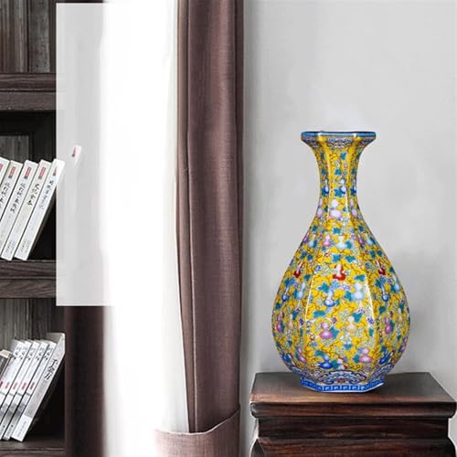 Vase de fleurs chinois en céramique blanche grand format pour décoration - 5