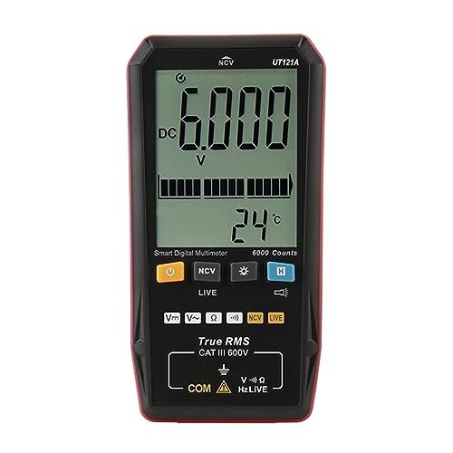 スマートデジタルマルチメータ AC DC 電圧テスター マルチメータ 真の実効値デジタル容量計 周波数計 簡単操作(121A)