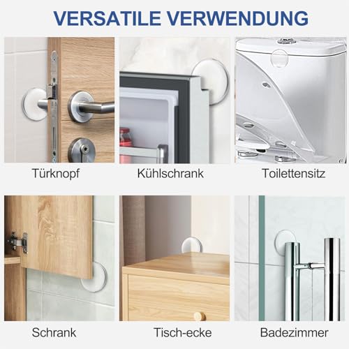 Türstopper Wand Selbstklebend, 50mm, 8 Stück, Türklinkenpuffer Transparent – Ansicht 5