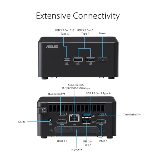 ASUS NUC 14 Pro Tall Full System Mini PC with Intel 14th Gen Core Ultra 7 155H, 32GB DDR5 RAM, 1TB PCIe G4x4 NVMe SSD, Thunderbolt 4,Win 11 Pro, Toolless Chassis Access, VESA Mount Included - Image 4