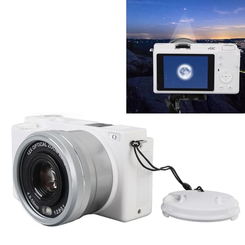 Fotocamera Digitale 4K da 64 MP per Fotografia - Compatta con Messa a Fuoco Automatica Anti-vibrazione con Schermo IPS da 3 Pollici Supporta Luci Esterne