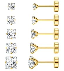 18K Gold Plated - Square CZ
