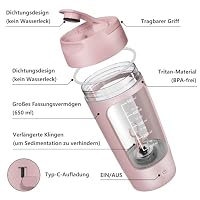 Shaker Elektrisch, 650 ML Elektrischer Shaker mit Pulverfach,Auslaufsichere – Ansicht 3