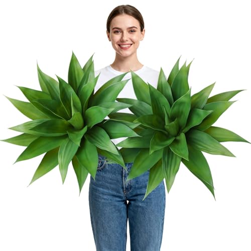 VeriNatural Artificial Agave Plant,28in Faux Plants Outdoor Decor,UV Resistant Large